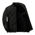 thumbnail image 1 of LMOIPLI Men's Quilted Baseball Fleece Jacket Slim Fashion Ribbed Collar Winter Warm Loose Jacket with Pockets Black XXXL, 1 of 8