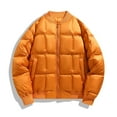 thumbnail image 1 of LMOIPLI Men's Quilted Thicken Down Coats Solid Color Long Sleeve Fashion Zip Up Coats Winter Warm Loose Stand Collar Jacket with Pockets Orange XXXL, 1 of 7