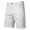 thumbnail image 1 of LMOIPLI Men's Shorts Classic Cargo Stretch Shorts Casual Summer Elastic Waist Loose Fit Knee Pants with Pockets White 34, 1 of 9