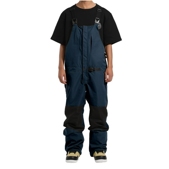 LMOIPLI Men's Ski Overalls Waterproof Breathable Warm Loose Comfortable Casual Pants for Winter Outdoor Sports Activity Snowboarding Skiing Wear Blue XL