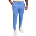 thumbnail image 1 of LMOIPLI Men's Sport Small Legs Solid Full Length Pants Casual Wear Comfortable Fabric Stylish for Outdoor and Daily Use with Pockets Blue L, 1 of 5