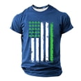 thumbnail image 1 of LMOIPLI Men's St.Patrick's Day Themed Graphic T Shirt Short Sleeve Crew Neck Casual Top with Distressed American Flag & Clover Print Blue XXL, 1 of 4