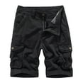 thumbnail image 1 of LMOIPLI Men's Summer Cotton Shorts Drawstring Stretch Waist Solid Cargo Lightweight Shorts with Multi Pockets Black L, 1 of 2