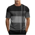 thumbnail image 1 of LMOIPLI Men's Summer Striped Color Block Breathable Tees Casual Crew Neck Short Sleeve Lightweight T Shirts Dark Blue M, 1 of 4