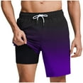 thumbnail image 1 of LMOIPLI Men's Swim Trunks with Compression Liner Drawstring Quick Dry Stretch Lined Funny Beach Casual Swimming Surf Shorts Purple S, 1 of 6