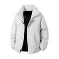 thumbnail image 1 of LMOIPLI Men's Thicken Long Sleeved Zipper Coats Outwear Stand Collar Fashionable Casual Jacket Warm for Winter Outdoor with Pocket White XL, 1 of 4