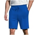thumbnail image 1 of LMOIPLI Men's Waffle Casual Shorts Trendy Fashion Bermuda Shorts Summer Vacation Style Hawaiian Beach Pants with Pockets Blue XXL, 1 of 7