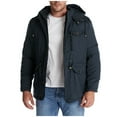 thumbnail image 1 of LMOIPLI Men's Winter Hooded Jacket Windproof Fleece Lined Long Sleeved Coat Outerwear Warm Casual Parka with Pocket Blue M, 1 of 6