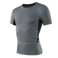 thumbnail image 1 of LMOIPLI Mens Athletic Short Sleeve Stretch Compression Shirts Performance T-Shirt Running Workout Tops Quick Dry Baselayer Gray XXL, 1 of 8