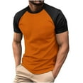 thumbnail image 1 of LMOIPLI Mens Baseball T-Shirts Short Raglan Sleeve Crew Neck Jersey Shirt Lightweight Gym Workout Shirt Athletic Muscle Tops Orange XXL, 1 of 6