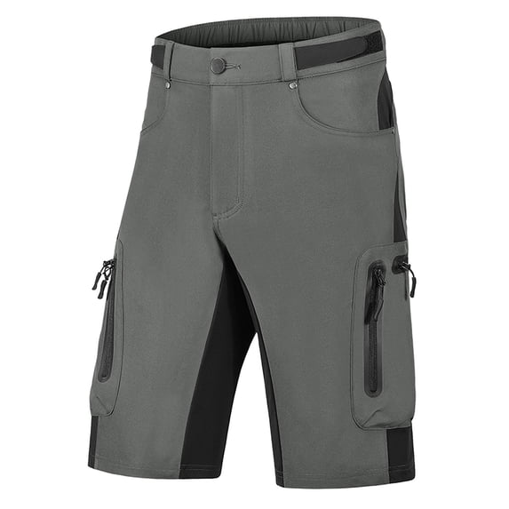 LMOIPLI Mens Bike Shorts Cycling Shorts Mountain Bike Shorts Loose Fit Outdoor Sports Moisture-Wicking Shorts Gray L
