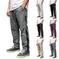 thumbnail image 1 of LMOIPLI Mens Casual Track Pants Elastic Drawstring Waist Side Zipper Vent Lightweight Breathable Fabric for Sports and Streetwear Gray S, 1 of 9