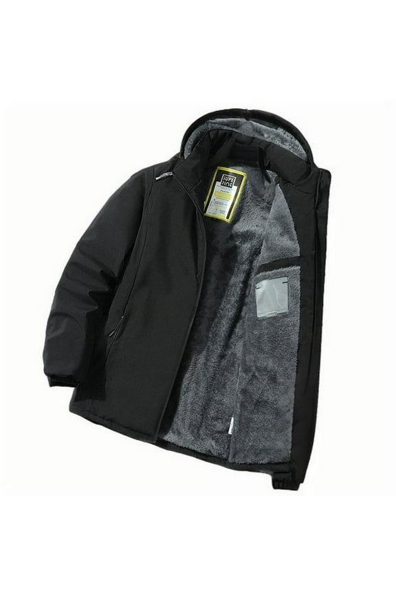 Mens Comforable Softshell Jacket Hood Waterproof Windbreaker Lightweight Outdoor Rain Jackets for Outdoor Hiking Black L