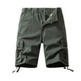 thumbnail image 1 of LMOIPLI Mens Cotton Cargo Shorts Casual Loose Lightweight Summer Outdoor Beach Work Shorts with Multi Pockets Green XL, 1 of 7