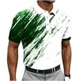 thumbnail image 1 of LMOIPLI Mens Golf Shirt Trendy Color Block Short Sleeve Turndown Collar Tshirts Moisture Wicking Quick-Dry Tennis Tops Workout Basic Tee Green M, 1 of 5