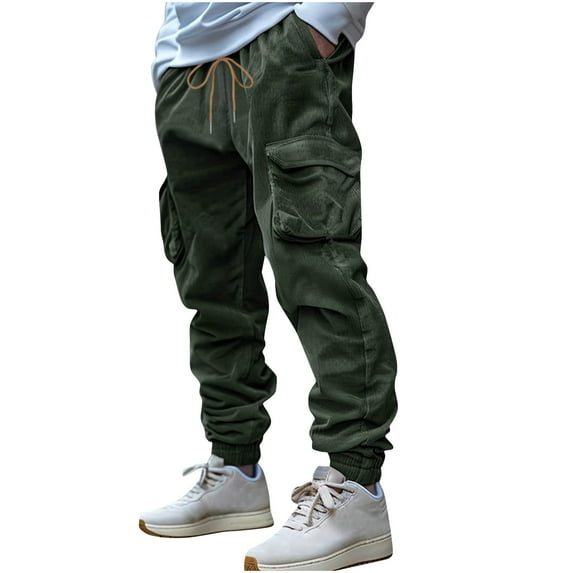 LMOIPLI Mens Joggers Sports Pants Casual Comfortable Elastic Waist Trendy Lightweight Soft for Outdoor Daily Wear Trousers for All Seasons Green XXL