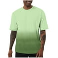 thumbnail image 1 of LMOIPLI Mens Ombre T Shirt Short Sleeve Crew Neck Casual Tee Breathable Soft Summer Gradient Loose Fit Top for Workout Travel Daily Green XXXXXL, 1 of 7