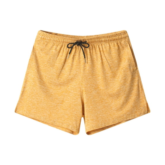 LMOIPLI Mens Quick Dry Lounge Shorts Athletic Workout Running Shorts 4 Inch Inseam Elastic Waist SweatShorts with Pockets Yellow L