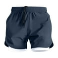 thumbnail image 1 of LMOIPLI Mens Running Shorts 3 inch with Compression Liner Elastic Waist Drawstring Big Tall Basketball Short Pants 2026 Navy M, 1 of 6