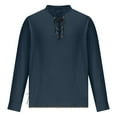 thumbnail image 1 of LMOIPLI Mens Shirts Cotton Lace-Up Renaissance Shirt Viking Medieval Long Sleeve Pirate Costume Retro Style Tunic Top Navy S, 1 of 5