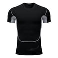 thumbnail image 1 of LMOIPLI Mens Short Sleeve Compression Shirts Athletic Sport T-Shirt Base Layer Top Workout Undershirt Running Vest for Gym Black L, 1 of 9