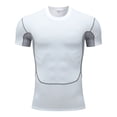 thumbnail image 1 of LMOIPLI Mens Short Sleeve Compression Shirts Athletic Sport T-Shirt Base Layer Top Workout Undershirt Running Vest for Gym White XL, 1 of 6