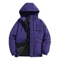 thumbnail image 1 of LMOIPLI Mens Softshell Hooded Thicken Jacket Waterproof Windproof Insulated Winter Warm Zip Coat Winter Casual Fashion Outerwear with Pockets Purple L, 1 of 7