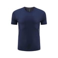 thumbnail image 1 of LMOIPLI Mens Solid Color Outdoor Quick-Dry Sports T-Shirt Casual Breathable Loose Fit Training Moisture Wicking Running Gym Short Sleeve Crew Neck Top Dark Blue L, 1 of 5