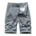 thumbnail image 1 of LMOIPLI Mens Summer Cotton Shorts Drawstring Stretch Waist Solid Lightweight Cargo Shorts with Multi Pockets Gray L, 1 of 2