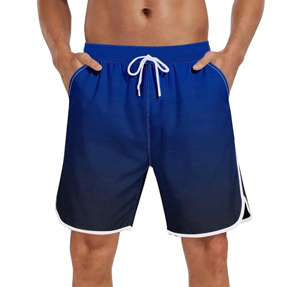 LMOIPLI Mens Swim Trunks with Mesh Liner Quick Dry Bathing Suits Beach Vacation Swimsuit Board Shorts with Pocket Blue XL