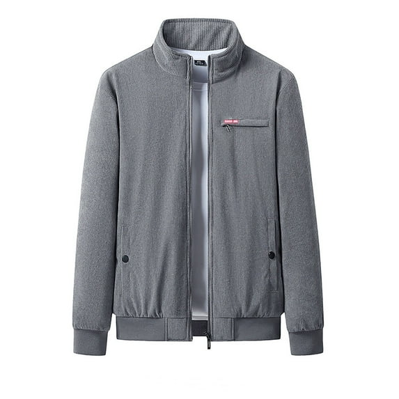 LMOIPLI Mens Winter Fleece Jackets Stand Collar Full Zip Comfy Coats Casual Outdoor Work Thermal Warm Outwears with Pockets Gray XXXXXL