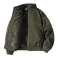 thumbnail image 1 of LMOIPLI Mens Winter Fleece Jackets Stand Collar Full Zip Comfy Coats Casual Outdoor Work Thermal Warm Outwears with Pockets Green XS, 1 of 3