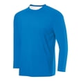 thumbnail image 1 of LMOIPLI Shirts for Mens Long Sleeve Fashion Solid Color Crewneck T-Shirts Comfortable Lightweight Tees Gym Workout Tops Light Blue S, 1 of 2