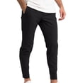 thumbnail image 1 of LMOIPLI Solid Color Men's Elastic Tight Fitting Casual Pants Drawstring Closure Breathable Fabric Pockets Comfortable for Jogging Running Hiking Outdoor Activities Black XL, 1 of 4