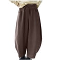 thumbnail image 1 of LMOIPLI Women's Baggy Pants Full Lenght Trousers Casual Loose Vintage Corduroy Pants Corduroy Pants Fashion Summer Clothes High Waist Solid Color Coffee XXXXL, 1 of 7