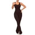 thumbnail image 1 of LMOIPLI Women's Flare Workout Romper Yoga Casual Sexy Scrunch Butt Overalls Athletic Jumpsuits for Women Purple,L, 1 of 4