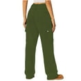 thumbnail image 1 of LMOIPLI Women's Lightweight Long Pants Vintage Denim Pants Elastic High Waist Solid Color Fashion Summer Clothes Sports Jogger Denim Pants Slim Army Green L, 1 of 6