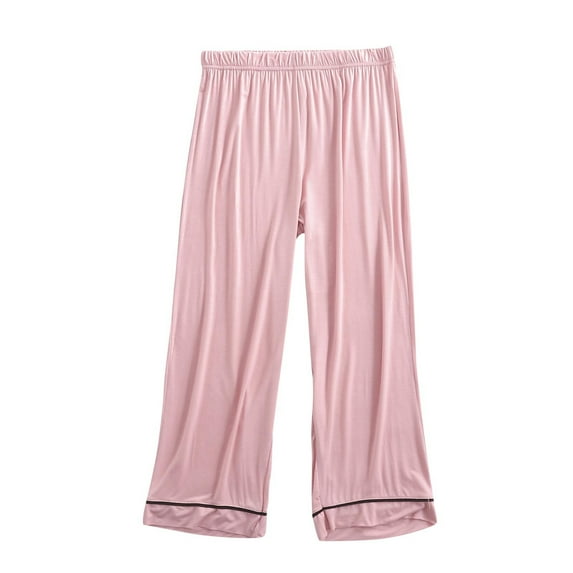 LMOIPLI Women's Lounging Stretchy Loungewear Cotton Pajamas Pants Lightweight Elastic Waist Comfy Pj Bottoms for Women Pink,L