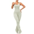 thumbnail image 1 of LMOIPLI Women's Overalls Athletic Jumpsuits Yoga Casual Flare Workout Romper Sexy Scrunch Butt for Women White,L, 1 of 6