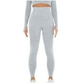 thumbnail image 1 of LMOIPLI Women's Slim Full Lenght Trousers Fashion Summer Clothes Elastic High Waist Skinny Vintage Yoga Leggings Solid Color Yoga Leggings Gray M, 1 of 5