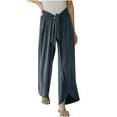 thumbnail image 1 of LMOIPLI Women's Slim Lightweight Long Pants Palazzo Pants for Women Vintage Palazzo Pants for Women Sports Jogger Elastic High Waist Fashion Summer Clothes Plain Color Dark Gray XXL, 1 of 8