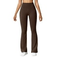 thumbnail image 1 of LMOIPLI Women's Slim Lightweight Long Pants Sports Jogger Fashion Summer Clothes Elastic High Waist Vintage Yoga Leggings Yoga Leggings Plain Color Coffee S, 1 of 6