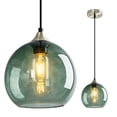 thumbnail image 1 of LMQNINE Grey Green Glass Globe Pendant Light,Adjustable Island Lighting for Kitchen,Dining,Bedroom,7.87in 1 Pack, 1 of 7