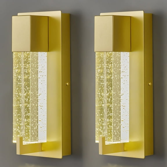 LMQNINE Modern Crystal Wall Sconce Set of 2,Fixture for Living Room,Bedroom,Bathroom,Hallway,Elegant Starry Ambiance,Gold