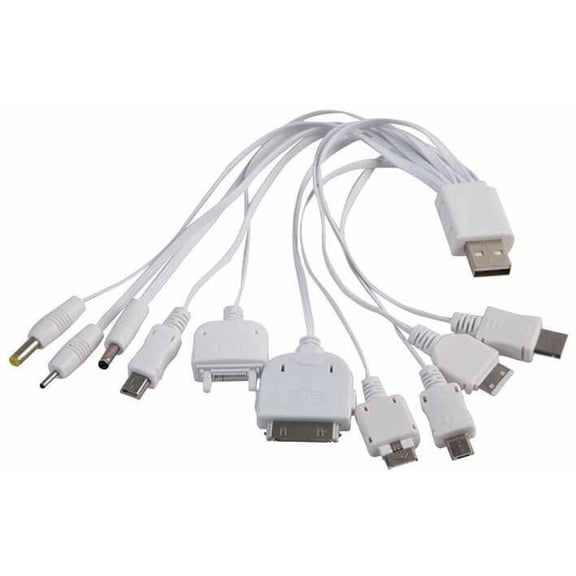LMS DATA - 10-In-1 USB Charge Lead for Mobile Phones, Tablets and MP4 Devices
