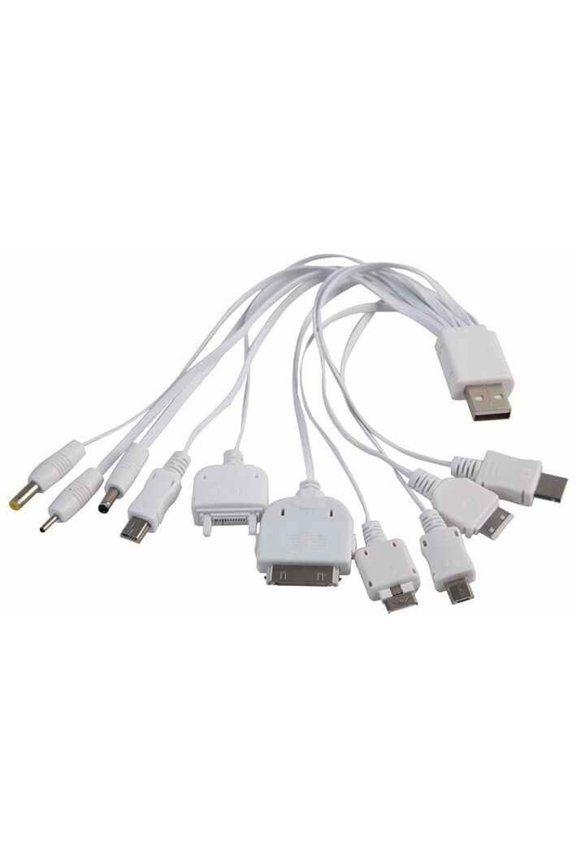 - 10-In-1 USB Charge Lead for Mobile Phones, Tablets and MP4 Devices