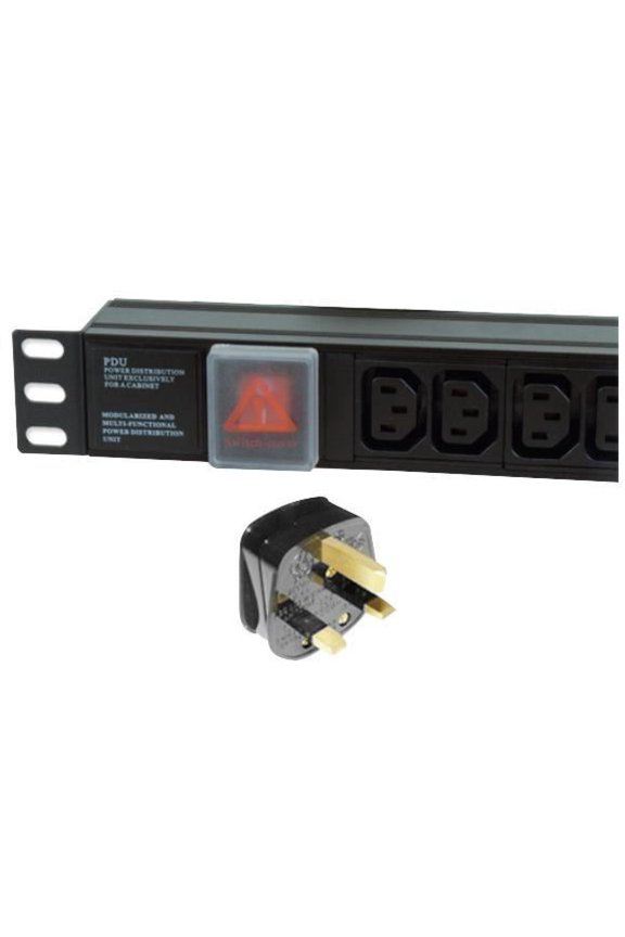 - 1U 12 Way 10A IEC C13 Sockets to 13A Mains Plug Horizontal PDU
