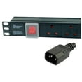 thumbnail image 1 of LMS DATA - 1U 6 Way 13A Mains Sockets to IEC C14 Plug Horizontal PDU, 1 of 1