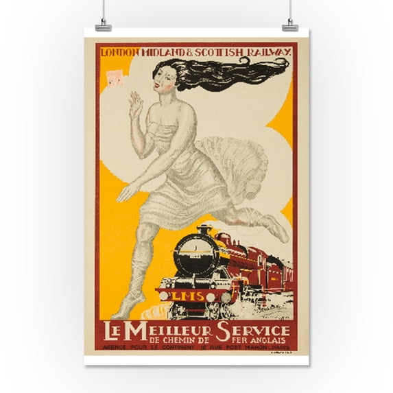 LMS - Le Mellieur Service Vintage Poster (artist: Virac) France c. 1925 (16x24 Giclee Gallery Print, Wall Decor Travel Poster)