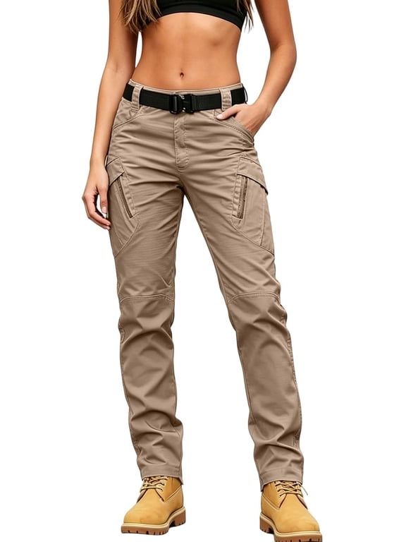 Womens Waterproof Cargo Pants Tactical Hiking Work Trousers with Pockets